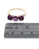 Amethyst Cabochon and Diamond Shank Accent Ring
